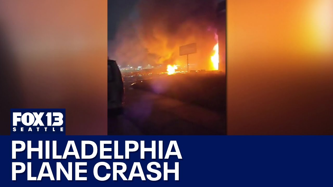 Philadelphia plane crash: Cars, homes on fire
