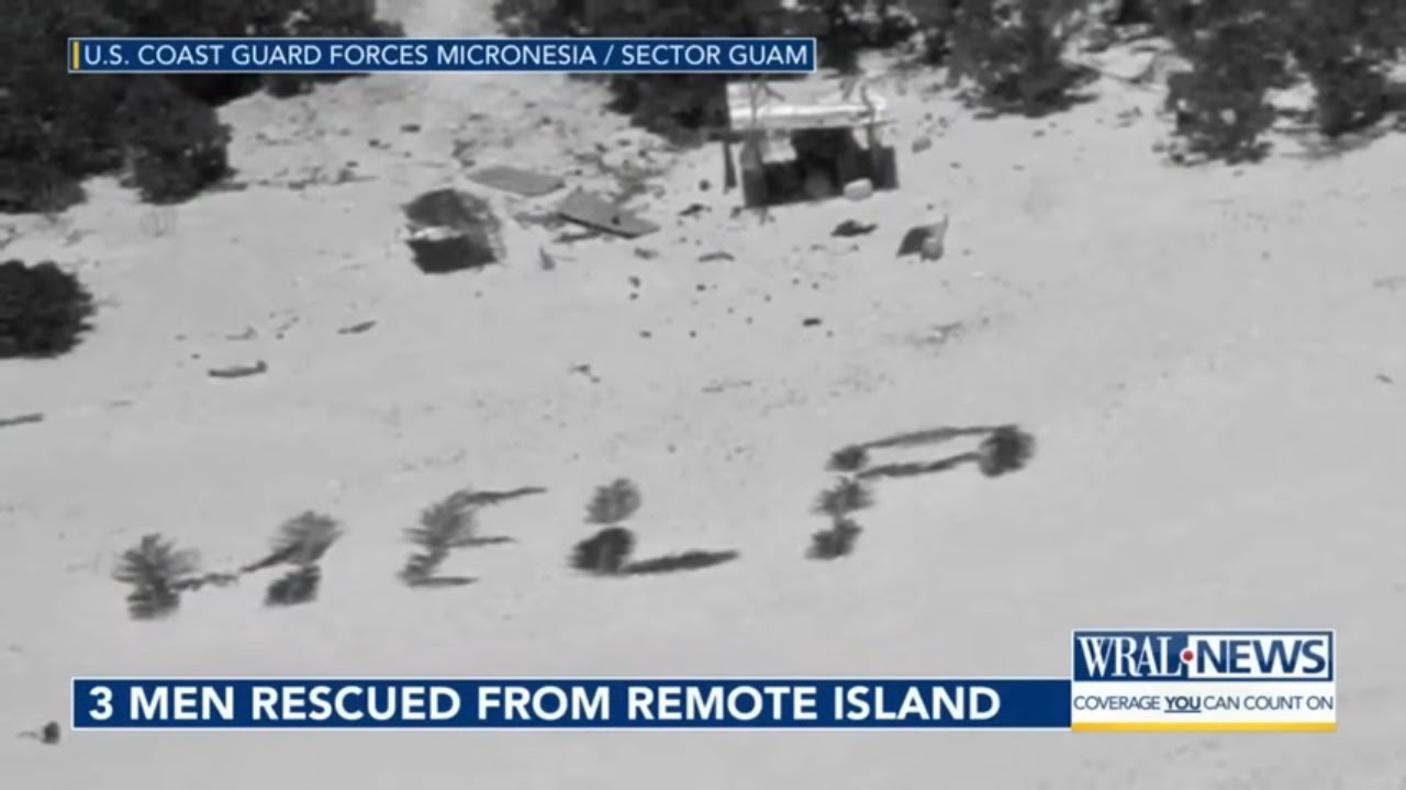 3 men spell 'HELP' with palm fronds, rescued from remote Pacific Island Pikelot