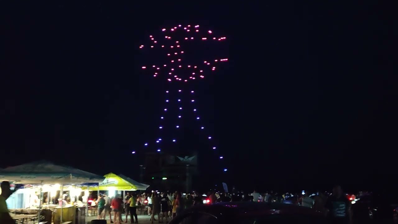 Светлинно шоу с дронове на  тунинг фестивал Маска - Русе