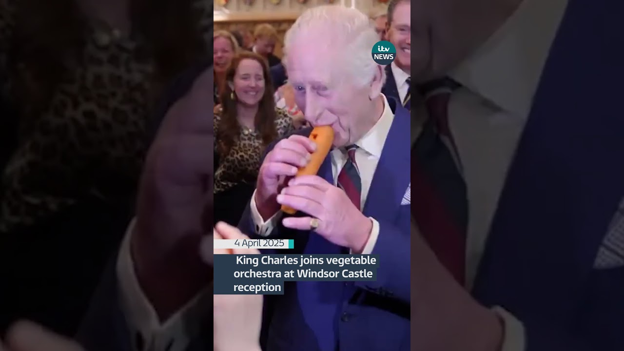 King Charles joins vegetable orchestra at Windsor Castle reception #news #royal