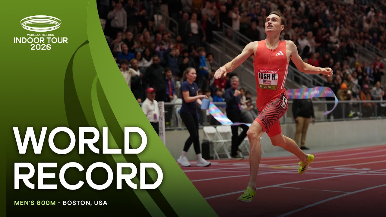 Josh Hoey breaks the 800m world record with 1:42.50 ‼️ | World Indoor Tour 26