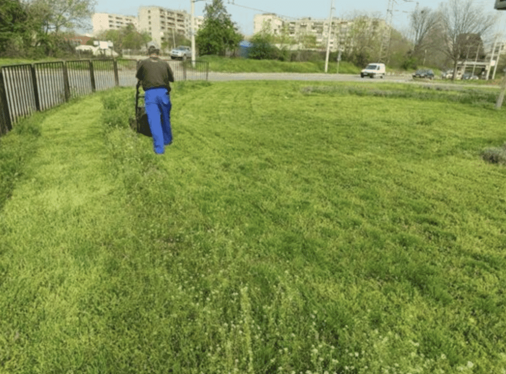 Продължава косенето на тревни площи в Русе