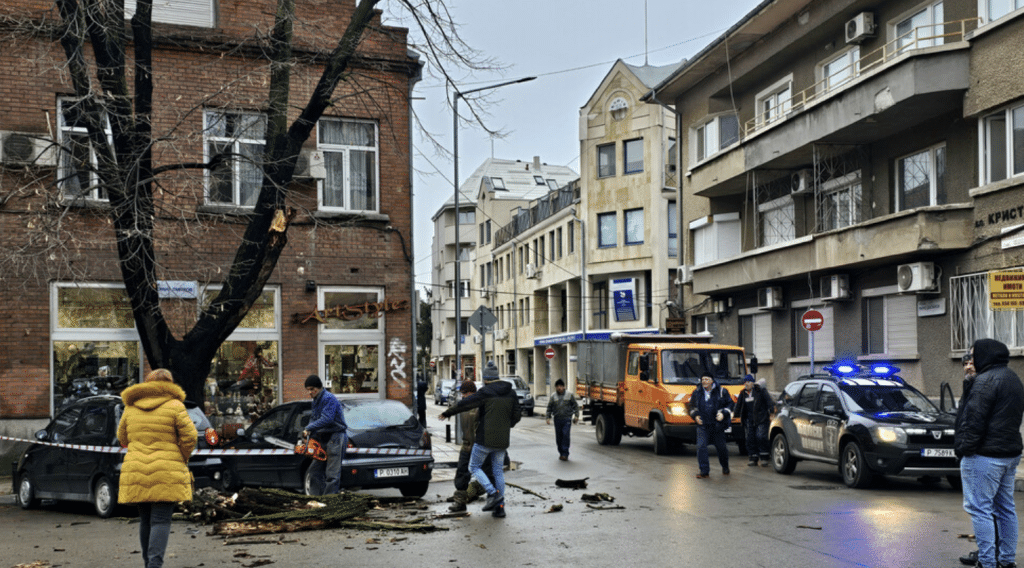 Клон падна върху кола в Русе