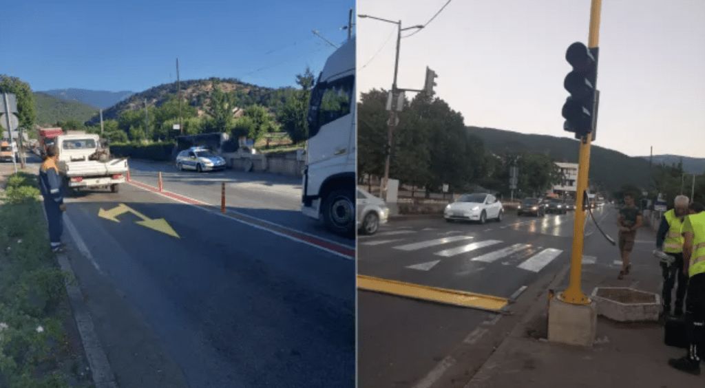 Монтираха светофар на път I-1 в Кресна