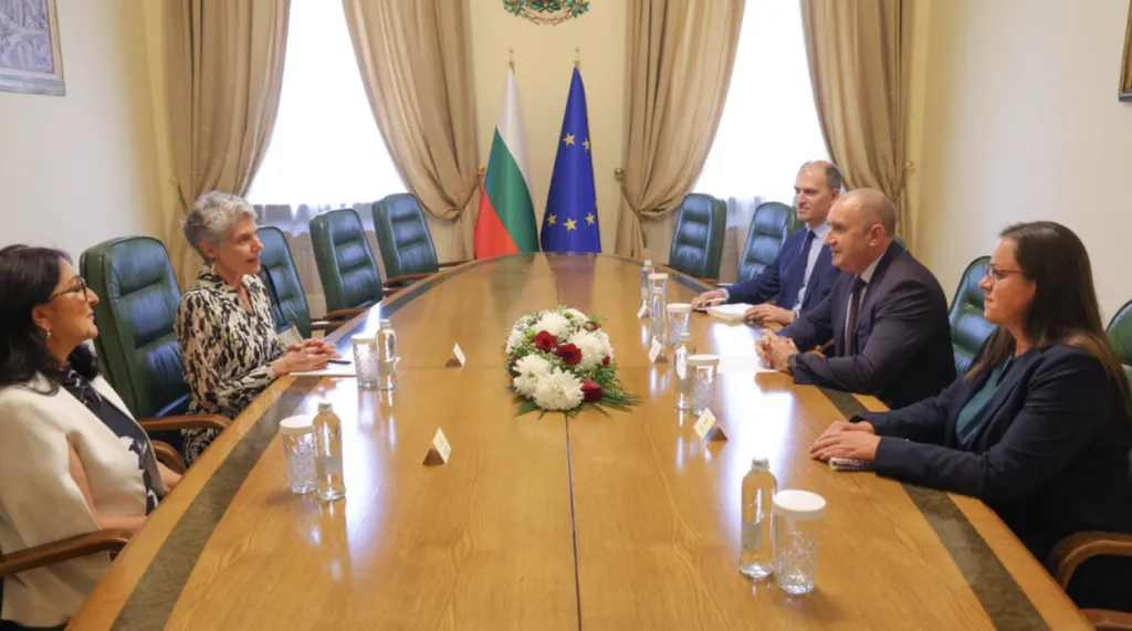 Румен Радев проведе среща с президента на Фондация „Америка за България“ Нанси Шилър