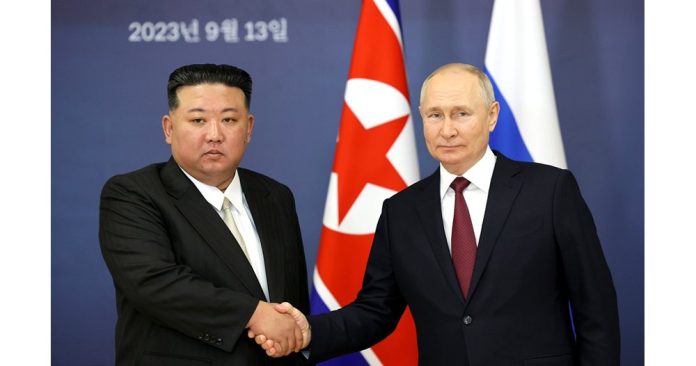 Ким Чен-ун и Путин СНИМКА: Официалният сайт на Путин