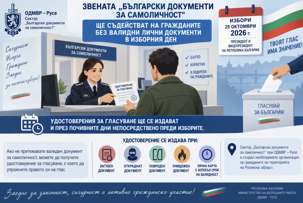 ОДМВР – Русе ще издава удостоверения за гласуване на хора без лични документи